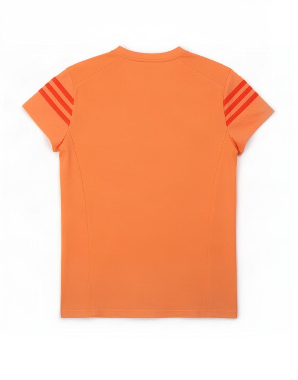 Adidas Womens Climalite T-Shirt Top UK 8/10 Pequeno Laranja Poliéster