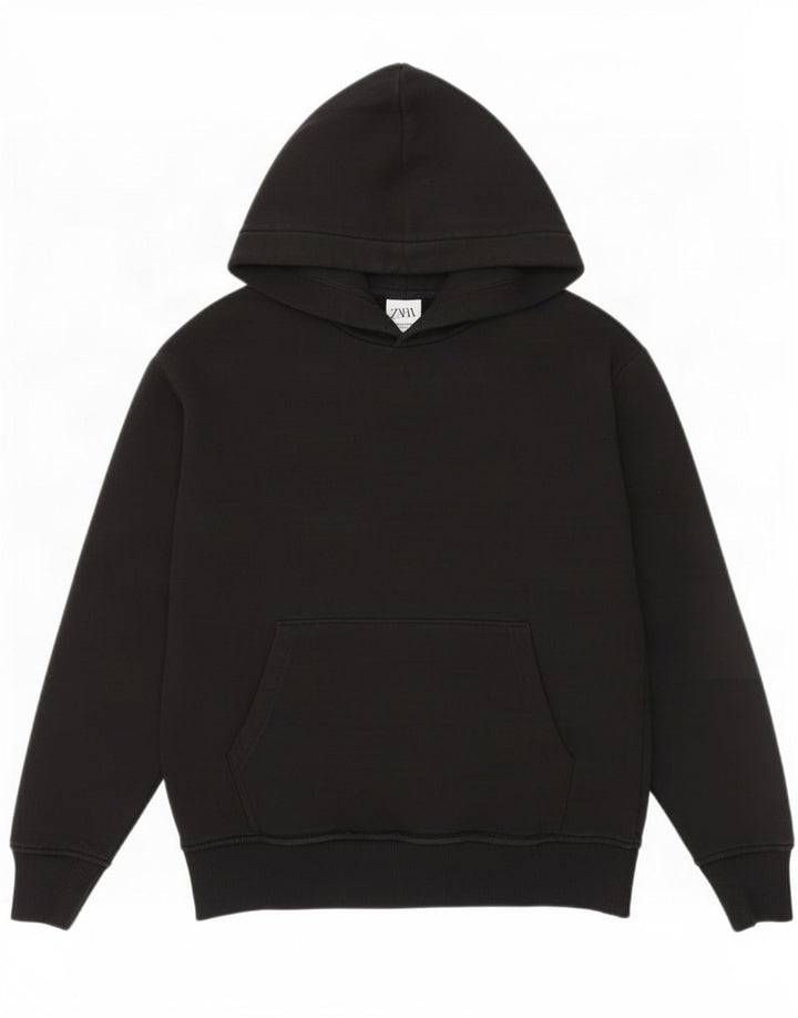 Zara Mens Hoodie Jumper Médio Algodão Preto