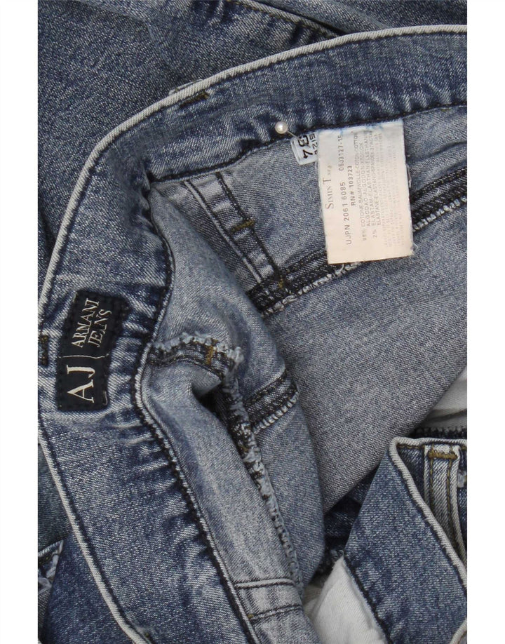 Calça jeans reta masculina Armani W34 L30 algodão azul