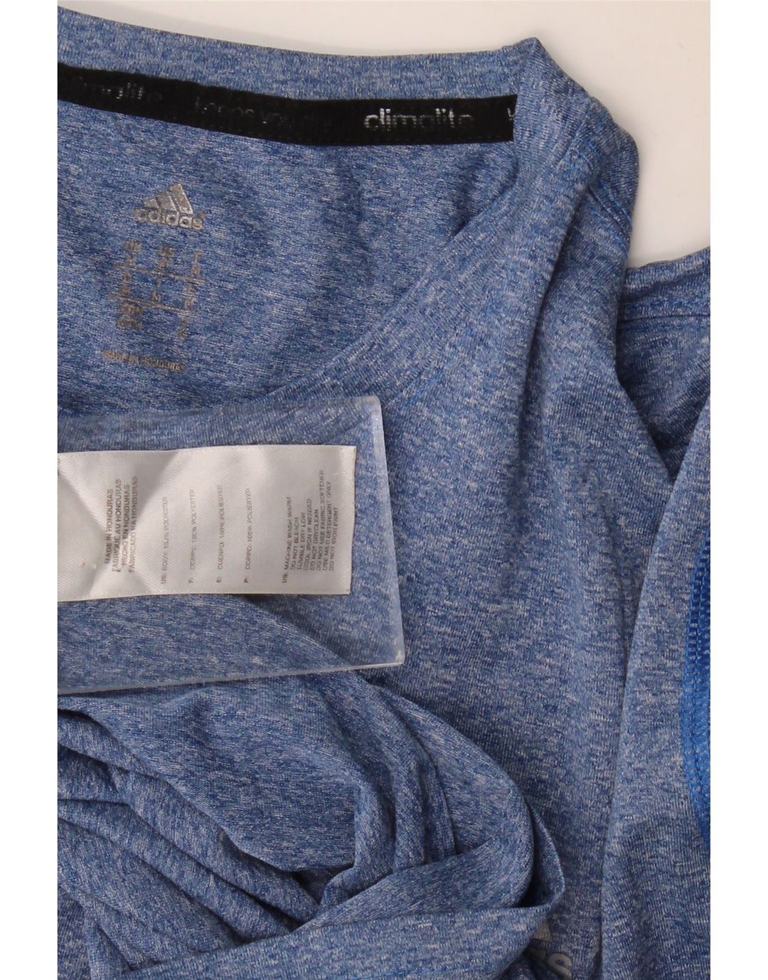 Camiseta Adidas Masculina Climalite Top Médio Poliéster Salpicado Azul