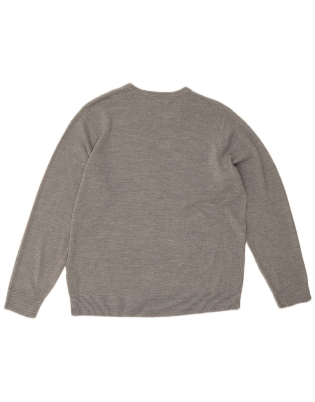 Suéter masculino Marks & Spencer com gola redonda grande acrílico cinza