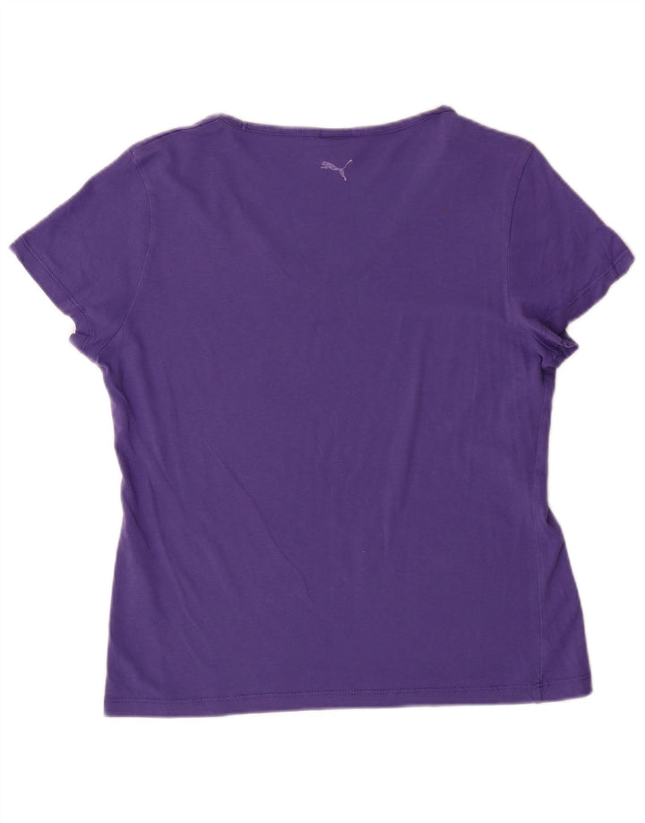 Camiseta feminina PUMA com estampa gráfica UK 14 Médio Roxo