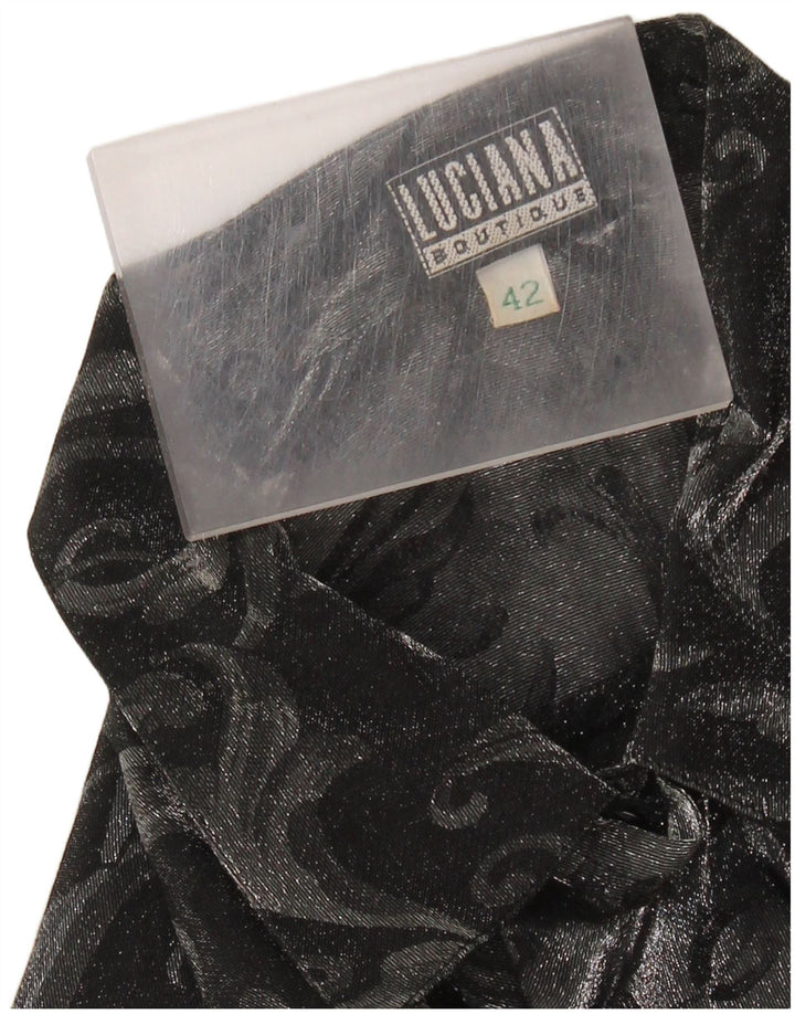 Blusa feminina LUCIANA com babados na frente IT 42 Paisley cinza médio