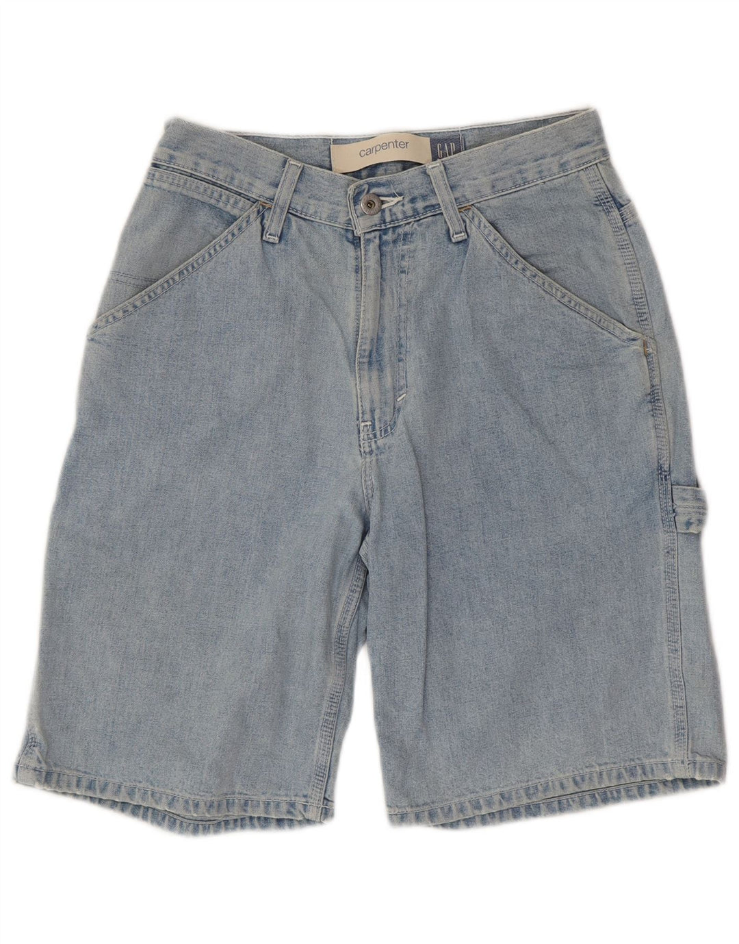 Shorts jeans Carpenter Cargo masculino GAP W28 pequeno algodão azul