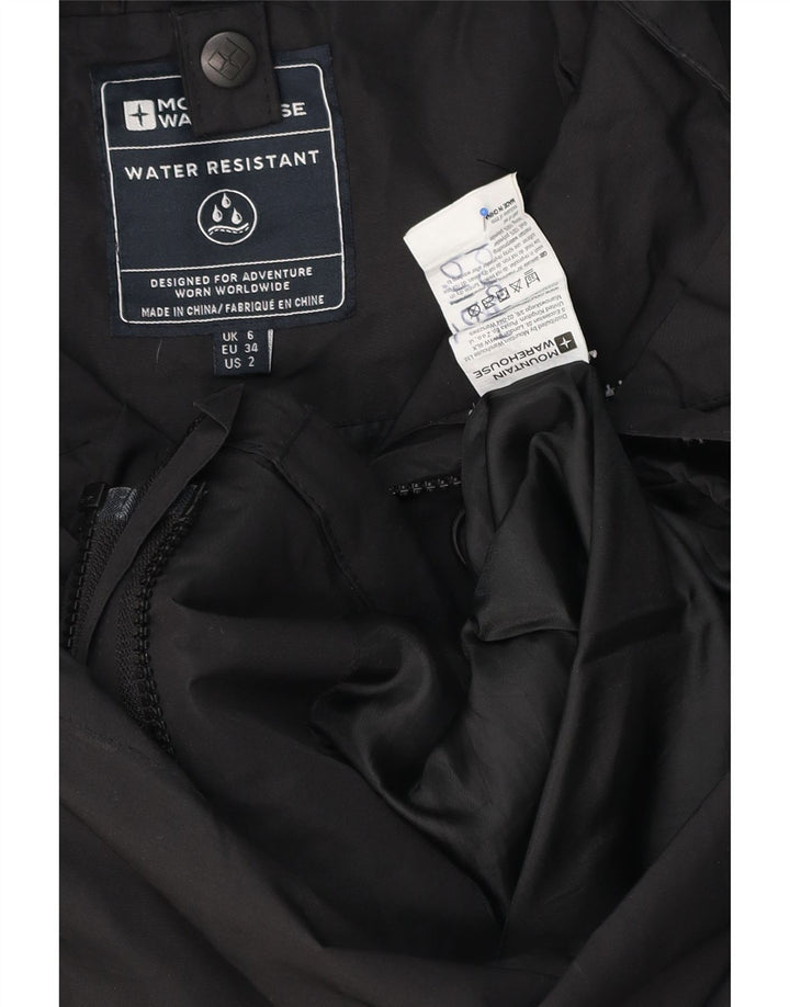 Jaqueta de chuva com capuz feminino Mountain Warehouse UK 6 XS poliéster preto