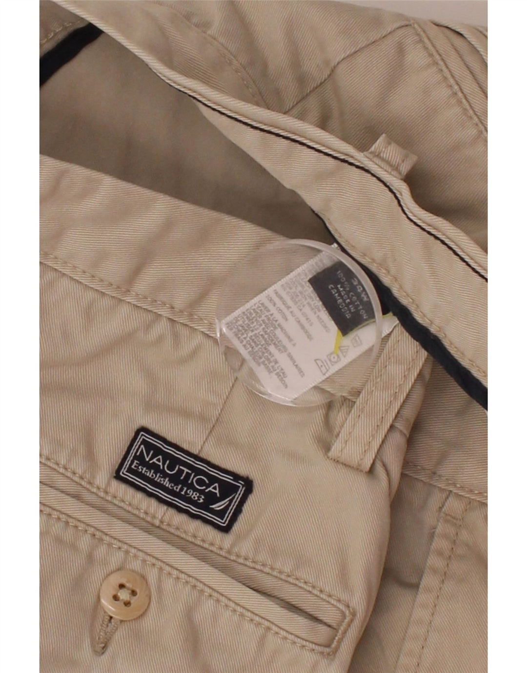 NAUTICA Mens Chino Shorts W34 Large Beige Cotton Vintage Nautica and Second-Hand Nautica from Messina Hembry 