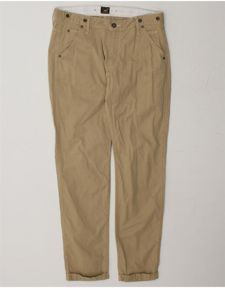 LEE Mens Straight Casual Trousers W26 L33 Beige Cotton Vintage Lee and Second-Hand Lee from Messina Hembry 