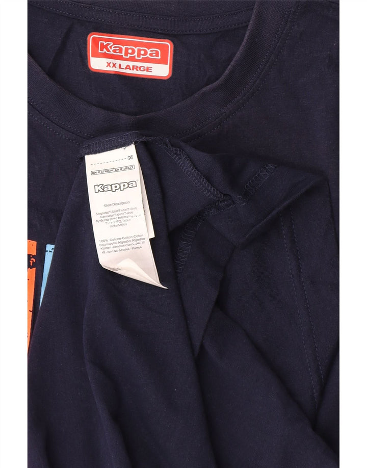 Top colete gráfico masculino Kappa 2XL algodão azul marinho
