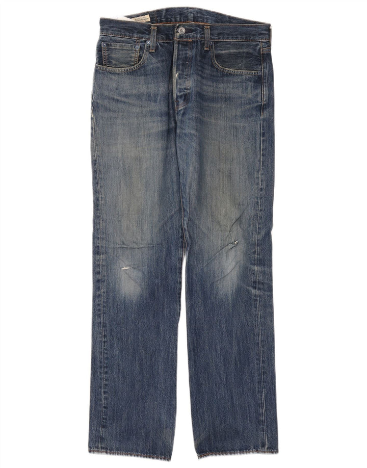 Levi's Masculino 501 Straight Jeans W32 L32 Azul Algodão