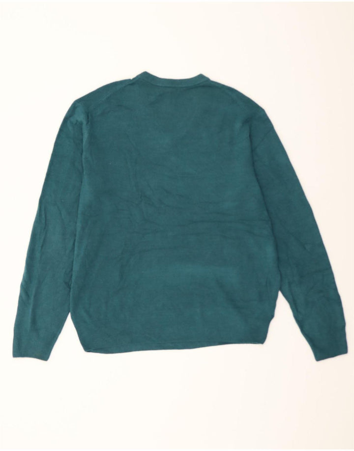 DOCKERS Mens V-Neck Jumper Sweater XL Green Argyle/Diamond Acrylic Vintage Dockers and Second-Hand Dockers from Messina Hembry 