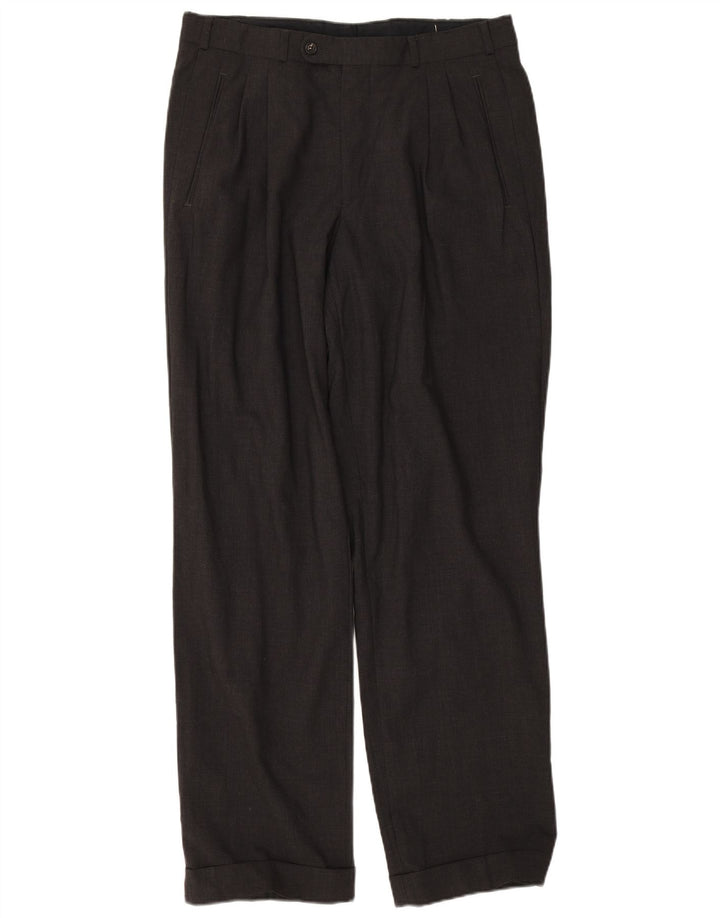 Calça masculina Daniel Hechter Pegged Suit EU 52 XL W33 L32 Lã Cinza