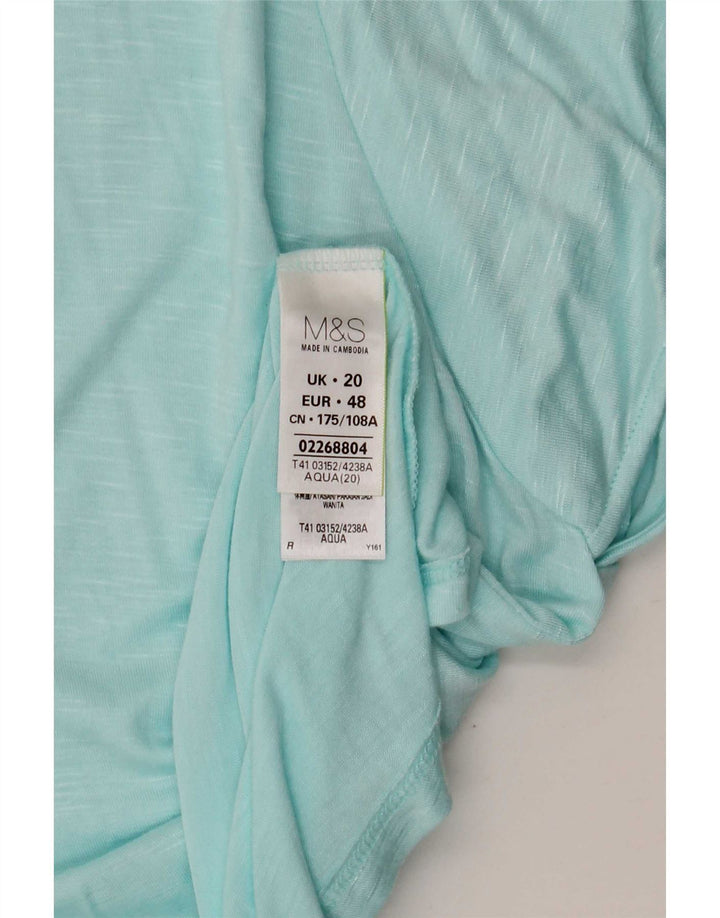 Blusa feminina Marks & Spencer UK 20 2XL viscose manchada azul