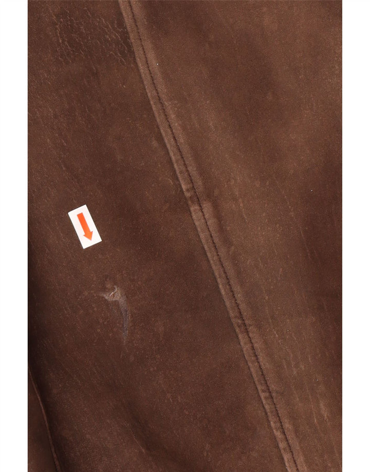 Jaqueta de couro masculina vintage UK 42 XL couro marrom