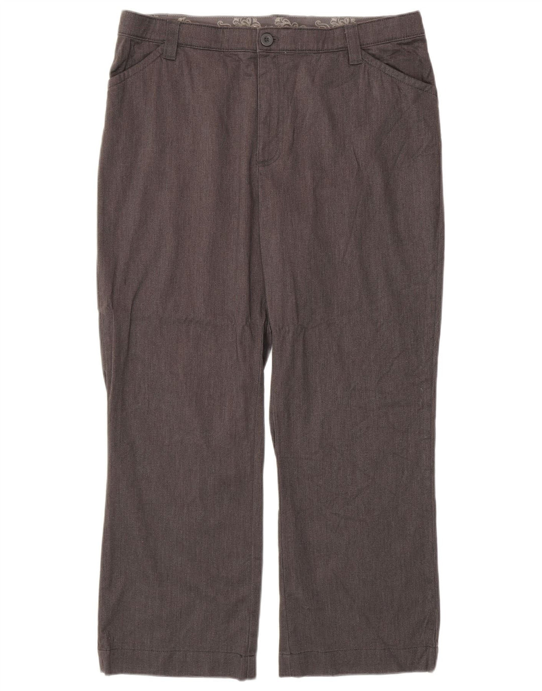 LEE Calça feminina casual reta de cintura alta US 18 2XL W38 L29 cinza