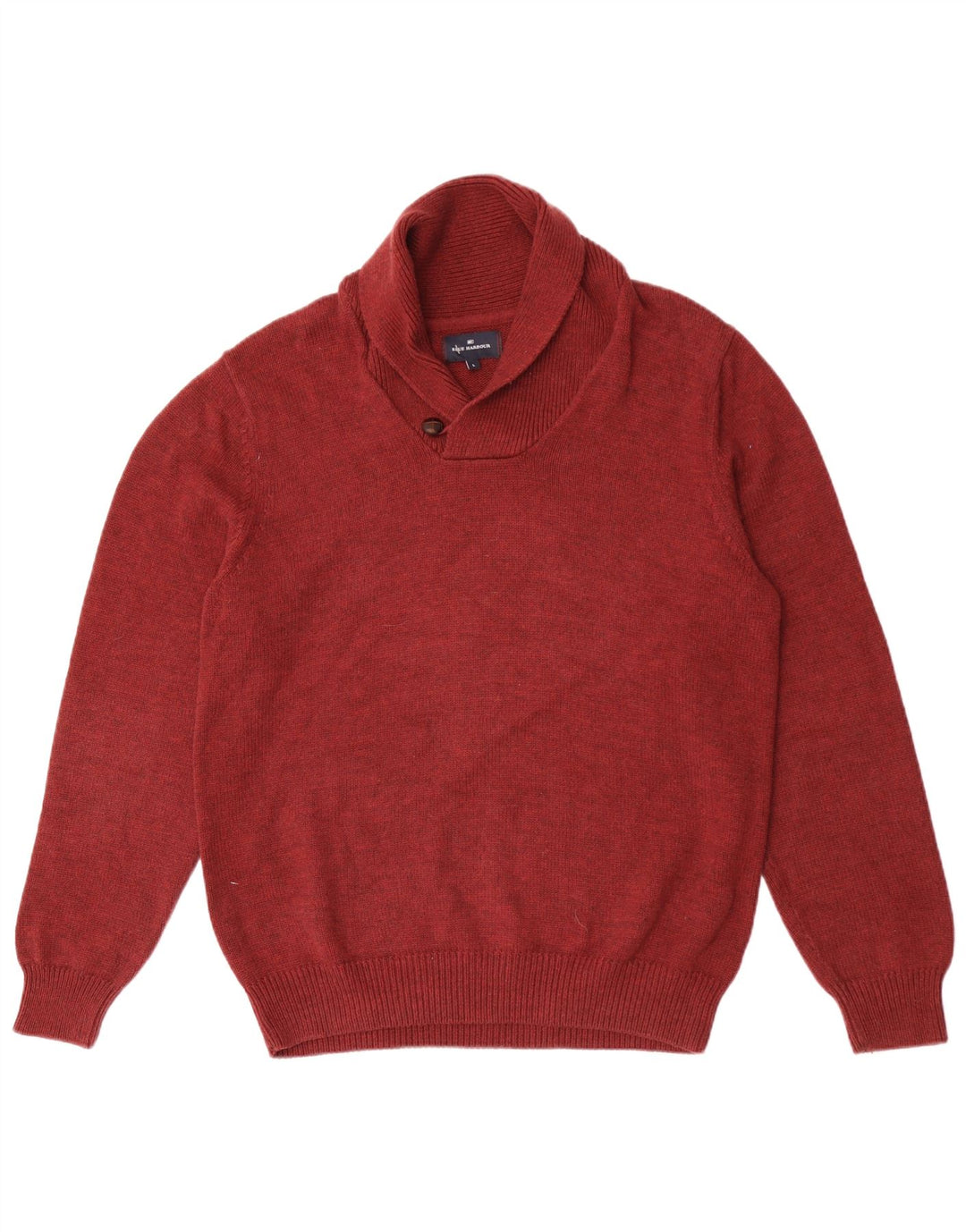 Suéter masculino Marks & Spencer Blue Harbor xale com gola grande vermelho