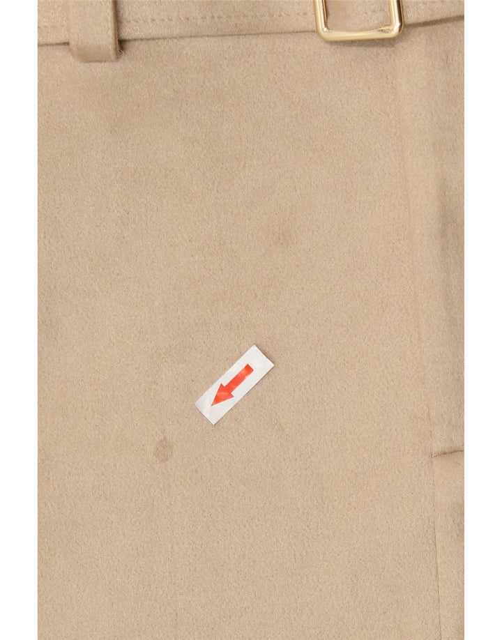 Zara Mini saia feminina média W28 poliéster bege