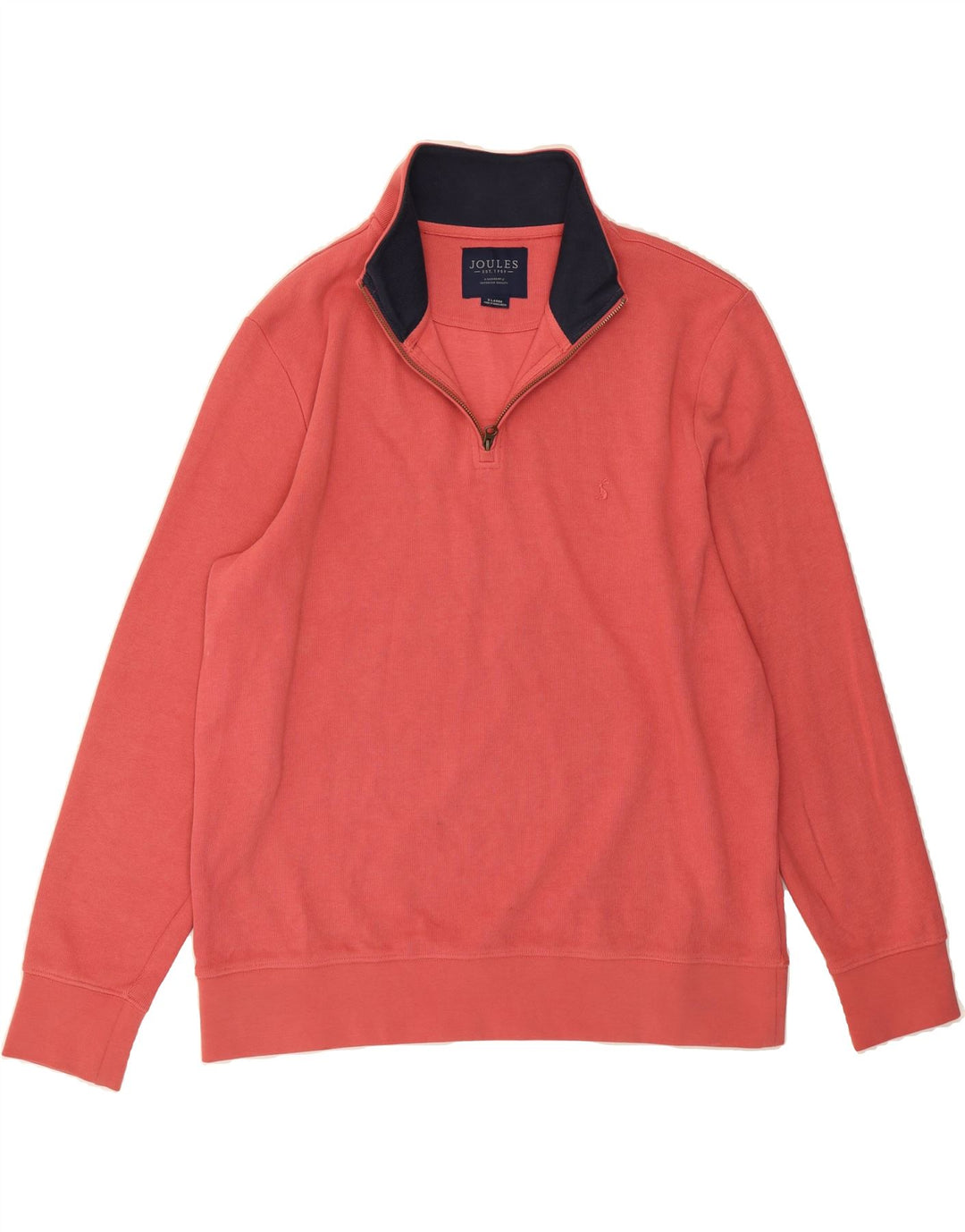JOULES Mens Zip Neck Sweatshirt Jumper XL Pink Cotton Vintage Joules and Second-Hand Joules from Messina Hembry 