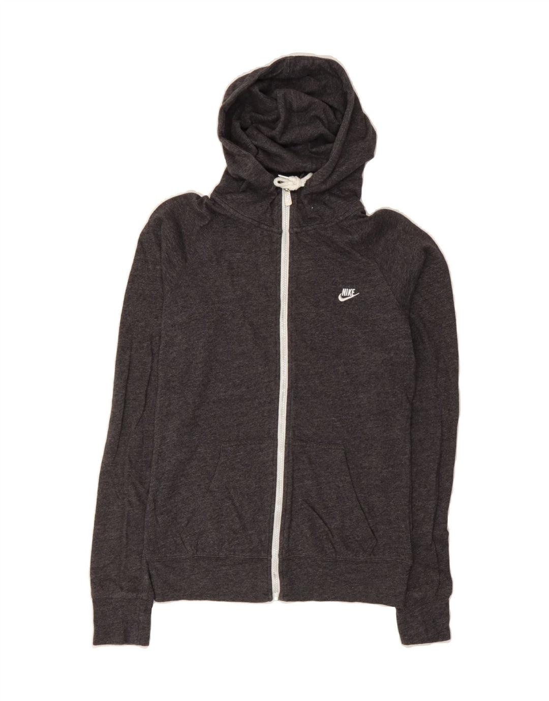NIKE Womens Zip Hoodie Sweater UK 10 Small Grey Cotton Vintage Nike and Second-Hand Nike from Messina Hembry 