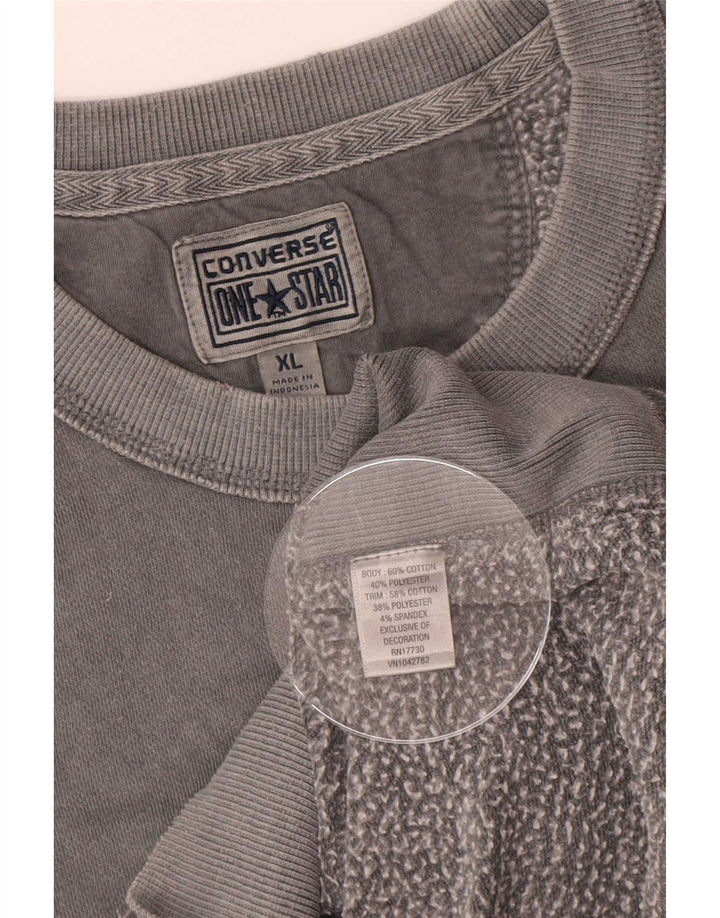 Converse feminino moletom jumper UK 18 XL cinza algodão