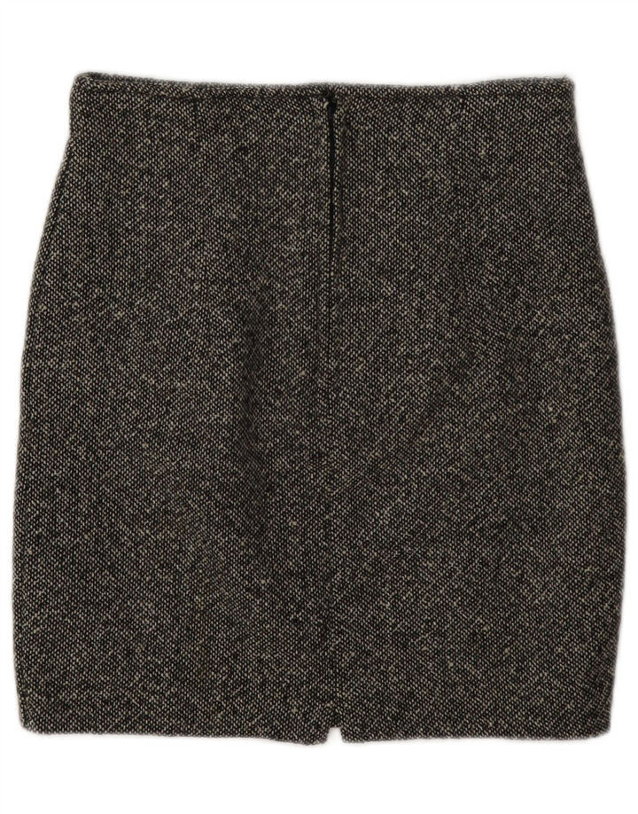 Minissaia feminina vintage W28 cinza médio
