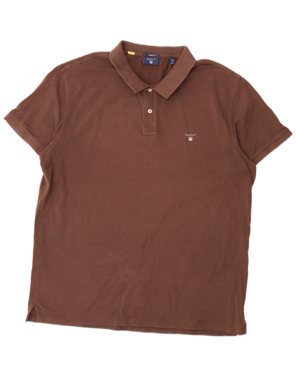Camisa polo masculina Gant Regular Fit 3XL algodão marrom