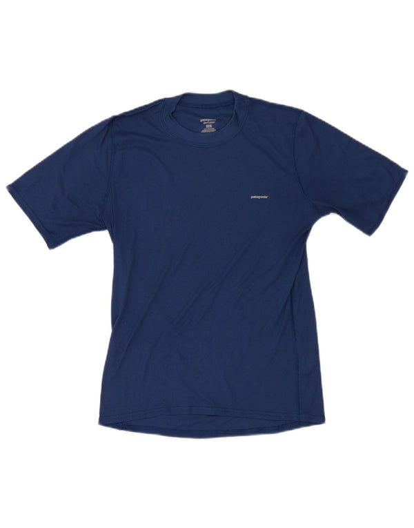 Camiseta masculina Patagonia Top pequeno azul poliéster
