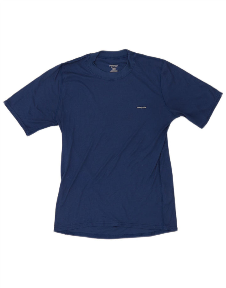 Camiseta masculina Patagonia Top pequeno azul poliéster