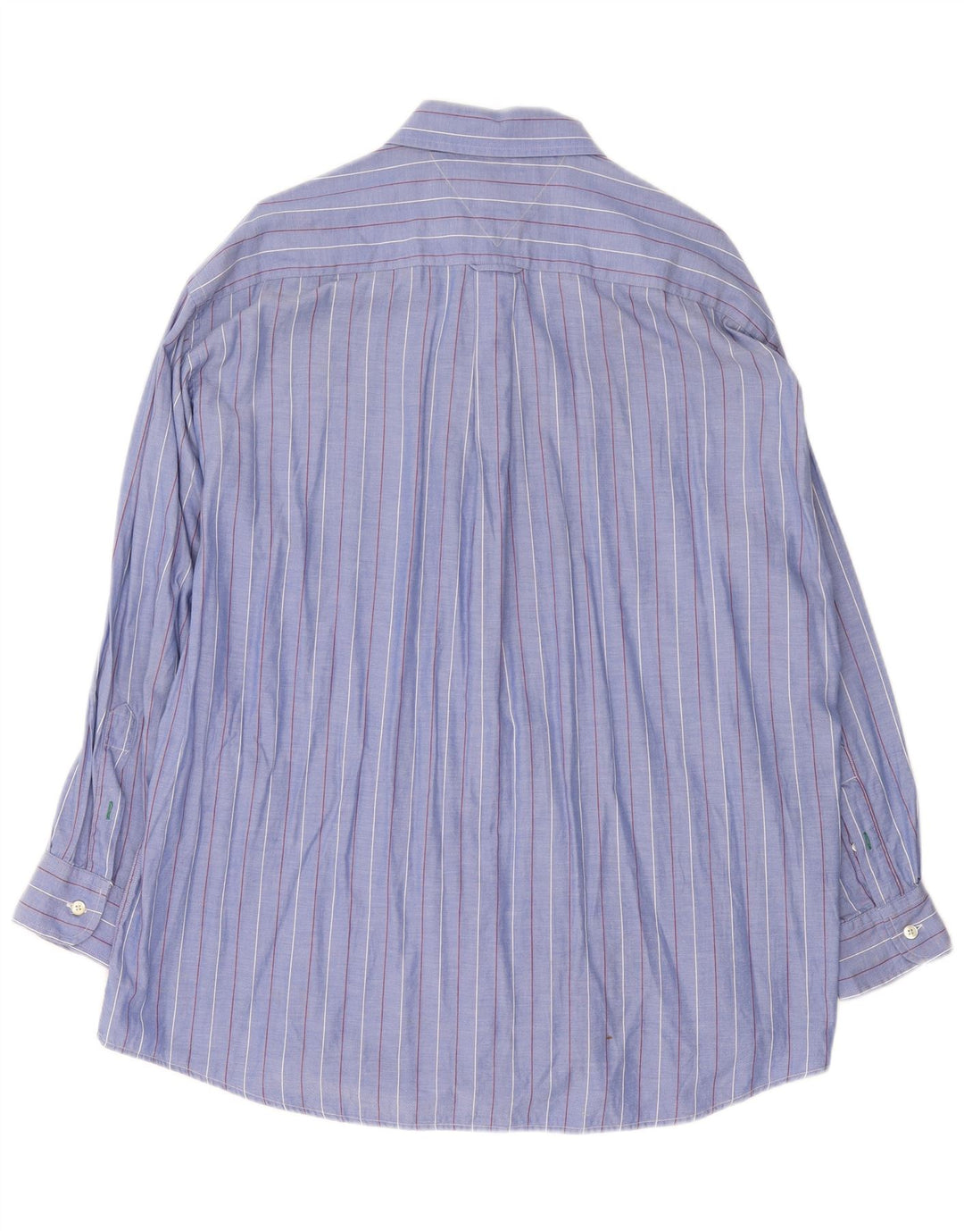 Tommy Hilfiger Mens Shirt Size 16 1/2 Large Blue Striped Cotton