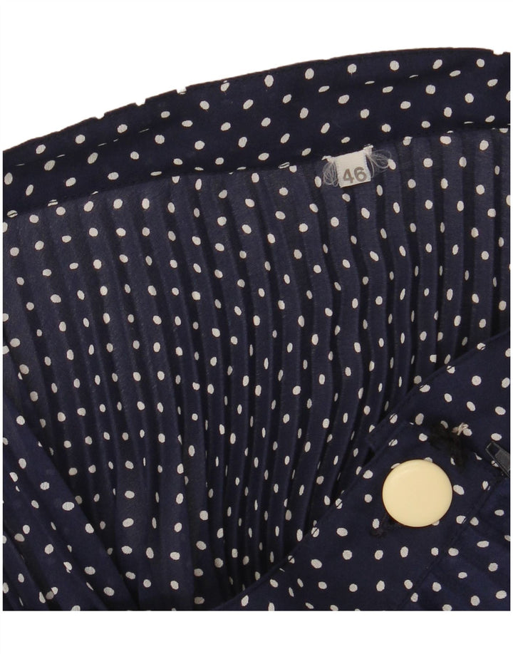 Saia larga feminina VINTAGE IT 46 grande W30 bolinhas azul marinho