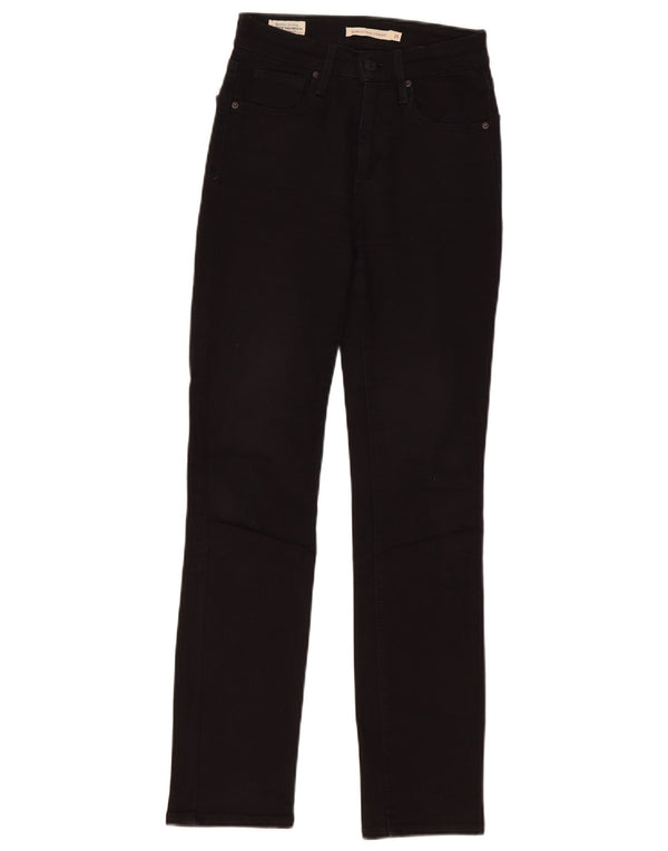 Calça jeans feminina Levi's 724 High Rise Straight W25 L30 algodão preto