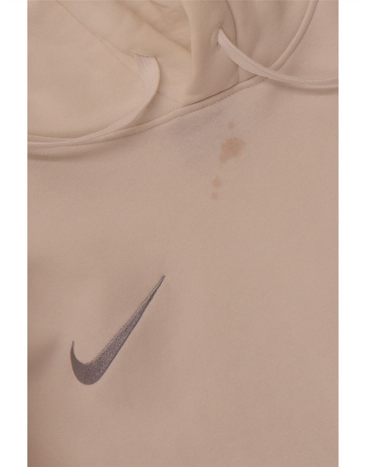 NIKE Mens Hoodie Jumper Medium White Cotton