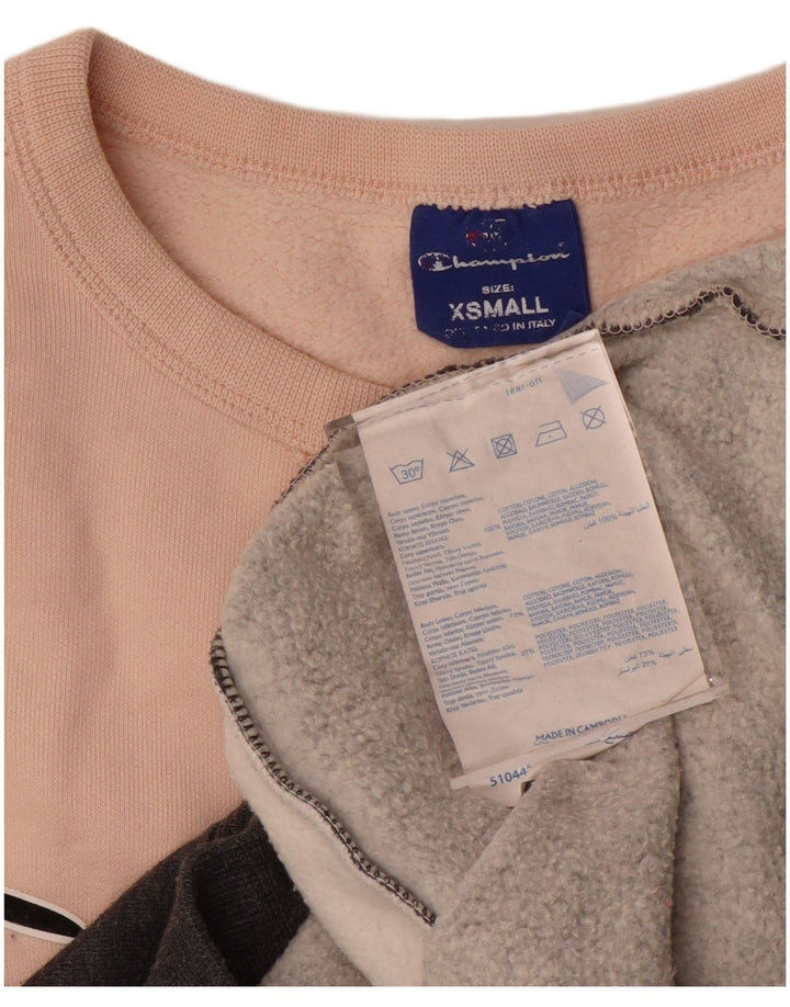 CHAMPION Womens Sweatshirt Jumper UK 6 XS Multicoloured Colourblock
