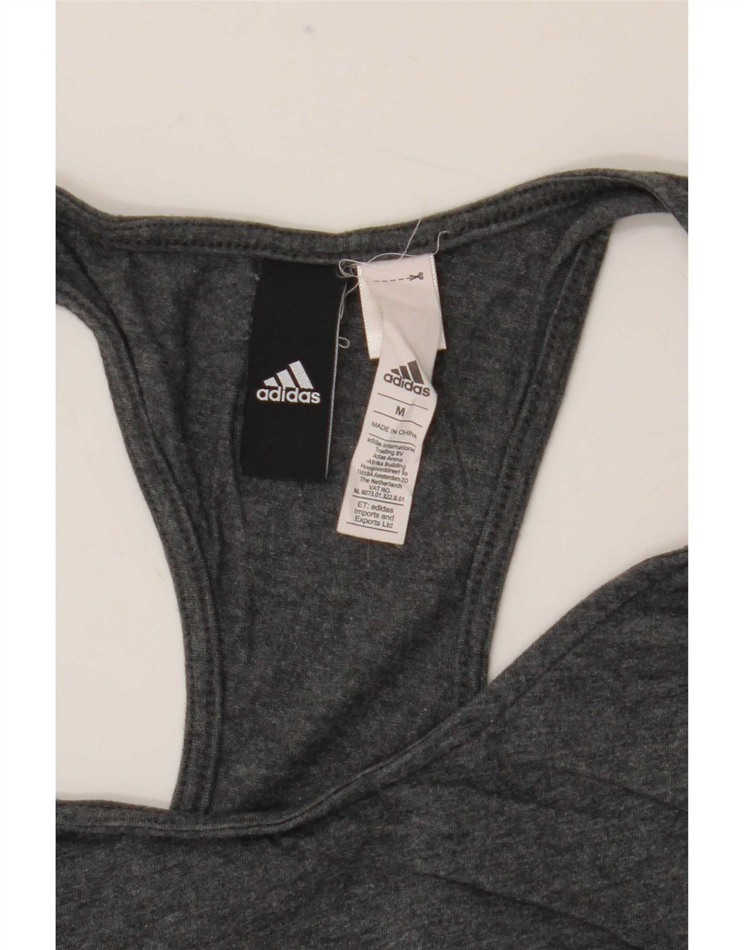 Adidas Womens Graphic Vest Top UK 12 Médio Algodão Cinza