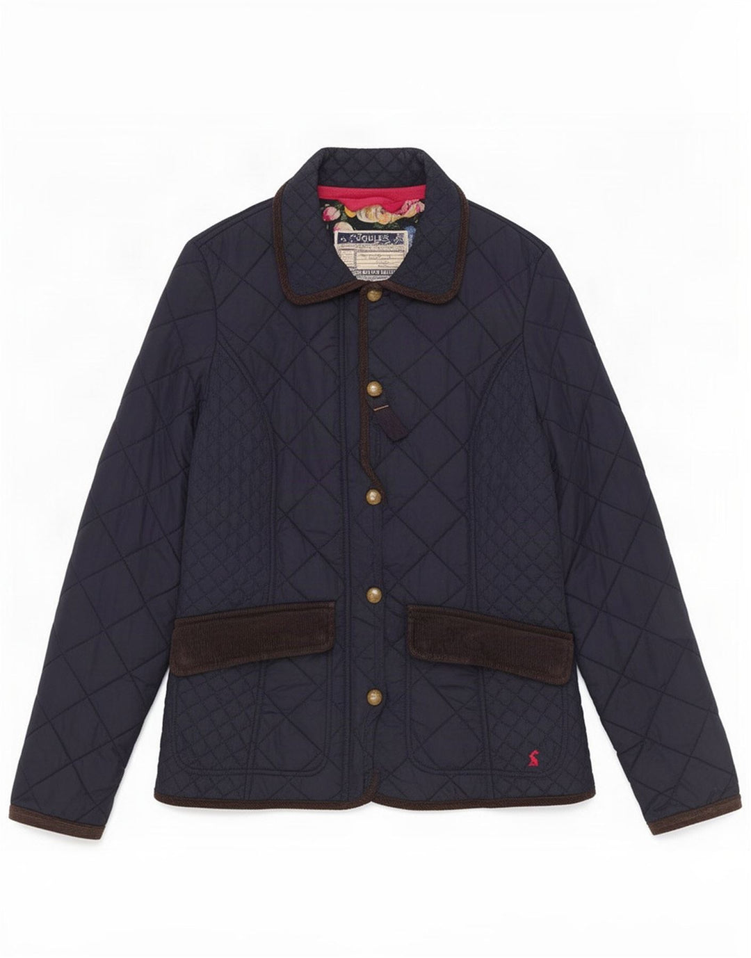 Jaqueta acolchoada feminina Joules UK 8 pequena poliamida azul marinho