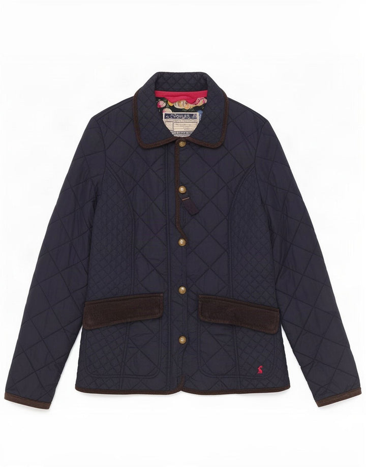 Jaqueta acolchoada feminina Joules UK 8 pequena poliamida azul marinho