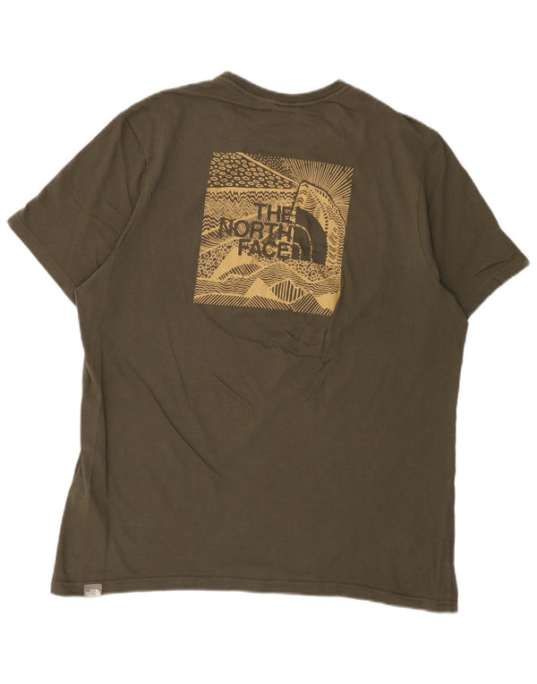 Camiseta gráfica masculina The North Face Top grande de algodão cáqui
