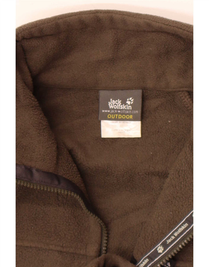 Jaqueta masculina de lã Jack Wolfskin Reino Unido 40/42 grande poliéster cáqui