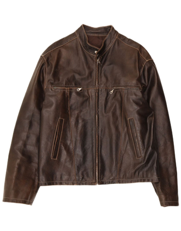 Jaqueta de couro masculina Conbipel IT 50 grande marrom