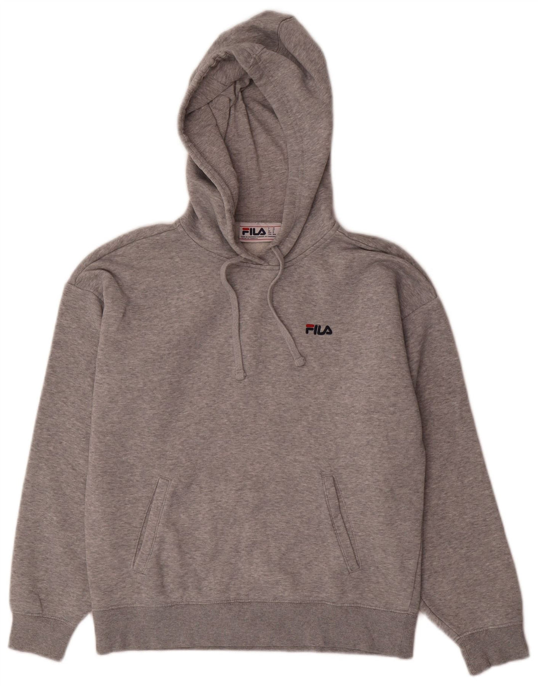 Fila Mens Hoodie Jumper Médio Cinza Algodão Flecked