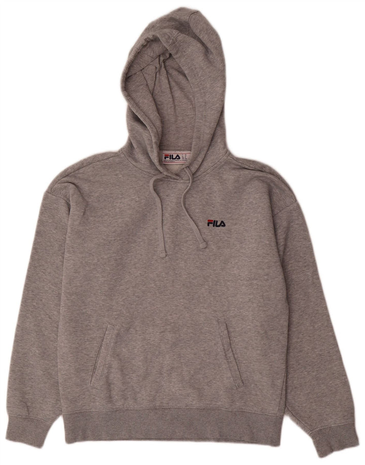 Fila Mens Hoodie Jumper Médio Cinza Algodão Flecked