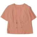 Jaqueta blazer feminina vintage de manga curta com peito duplo Reino Unido 14 rosa médio
