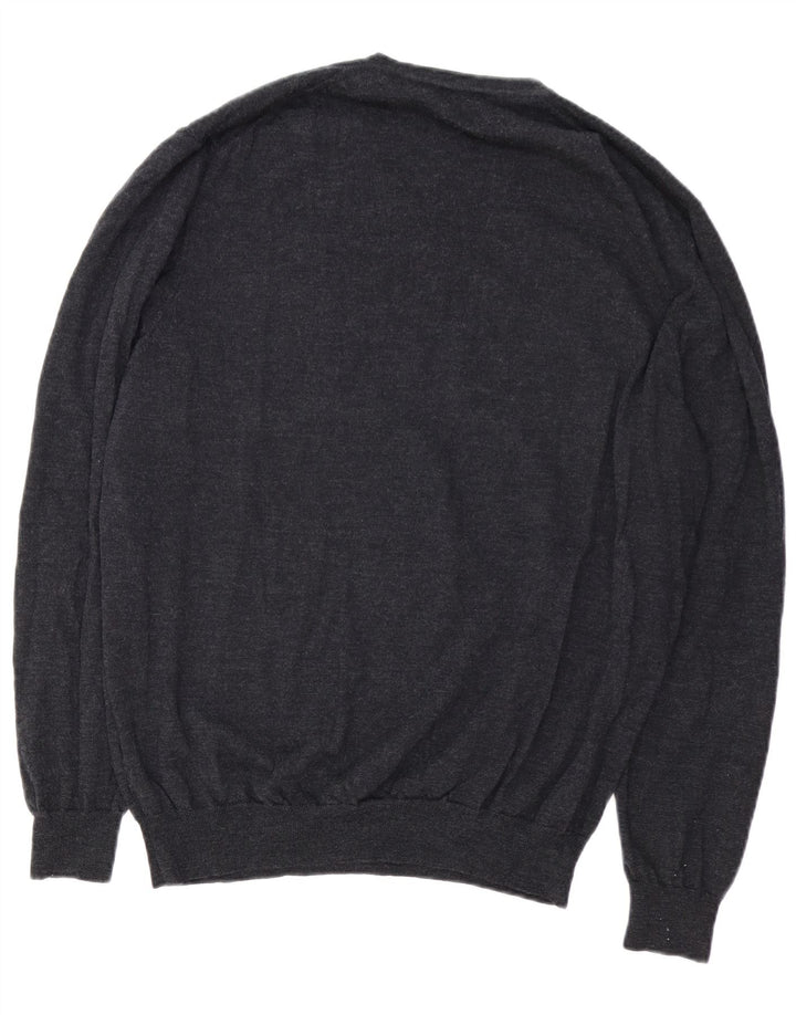 Suéter masculino Harmont & Blaine com decote em V 5XL lã cinza