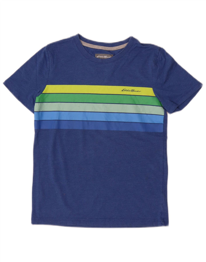 Camiseta Eddie Bauer Boys Top 7-8 Anos Pequeno Azul Colorblock Algodão