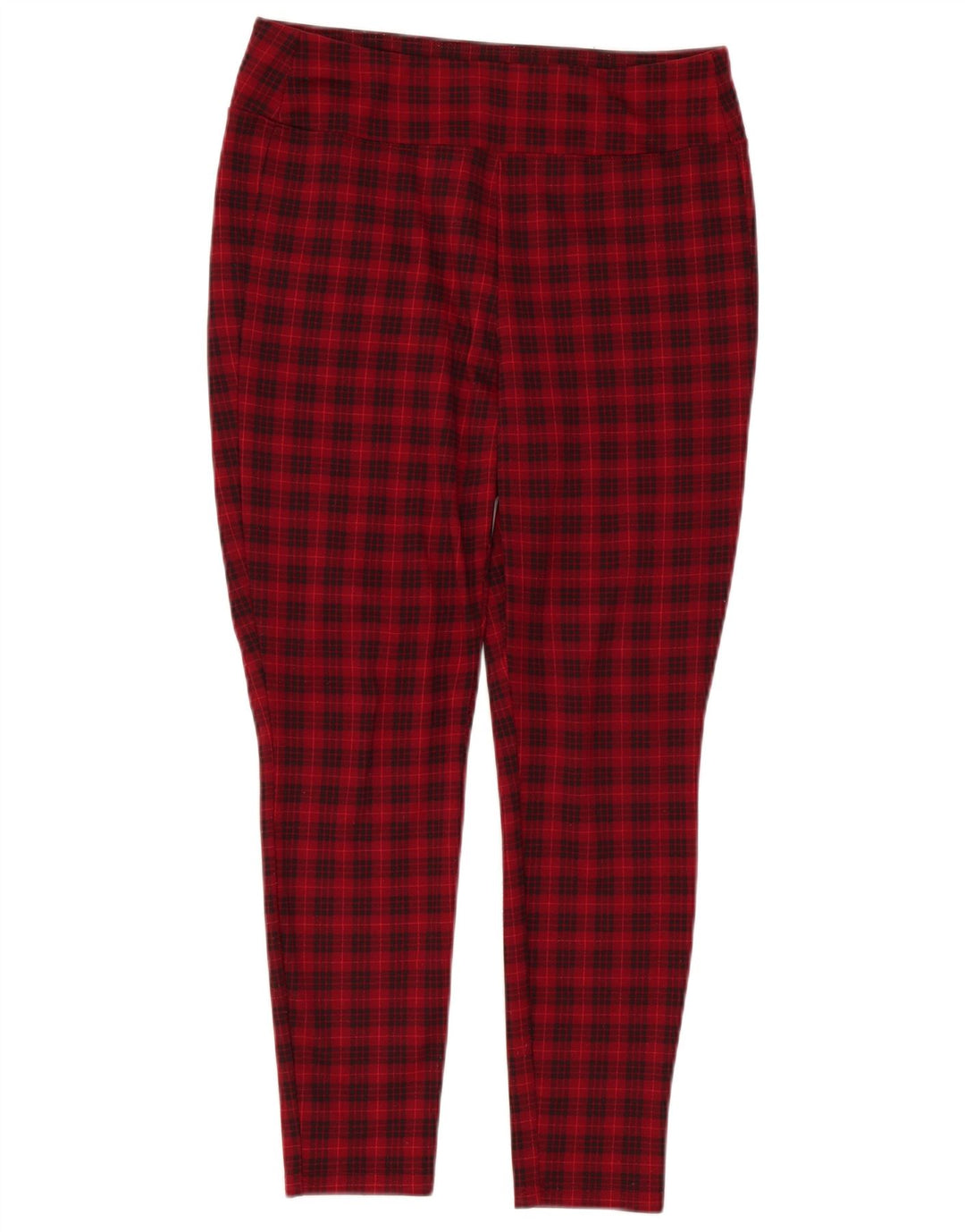 Calça feminina casual skinny Gap média W30 L26 xadrez vermelho