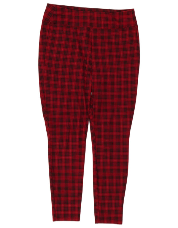 Calça feminina casual skinny Gap média W30 L26 xadrez vermelho