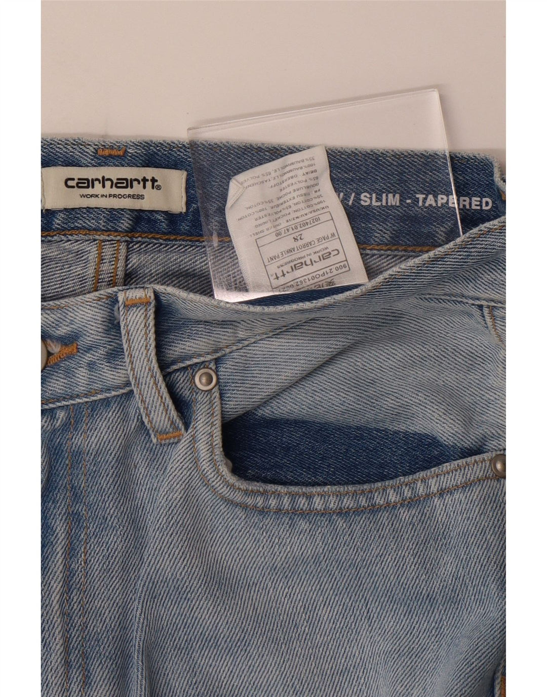 Calça Jeans Carhartt Feminina Slim Tapered W28 L28 Azul Algodão