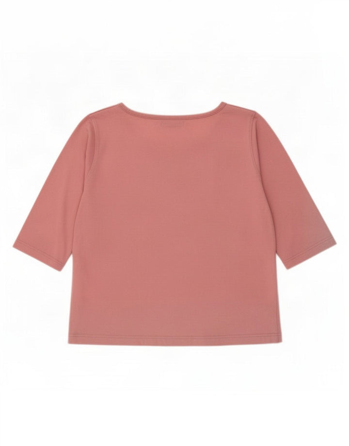 Top feminino Asics manga 3/4 UK 12 algodão rosa médio