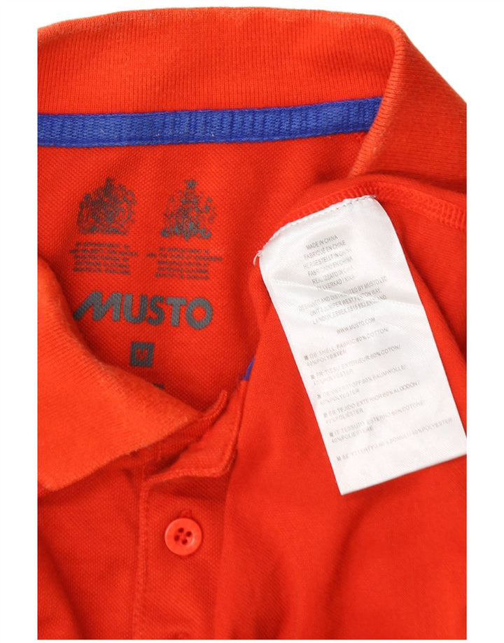 Camisa polo masculina de manga comprida Musto algodão laranja médio