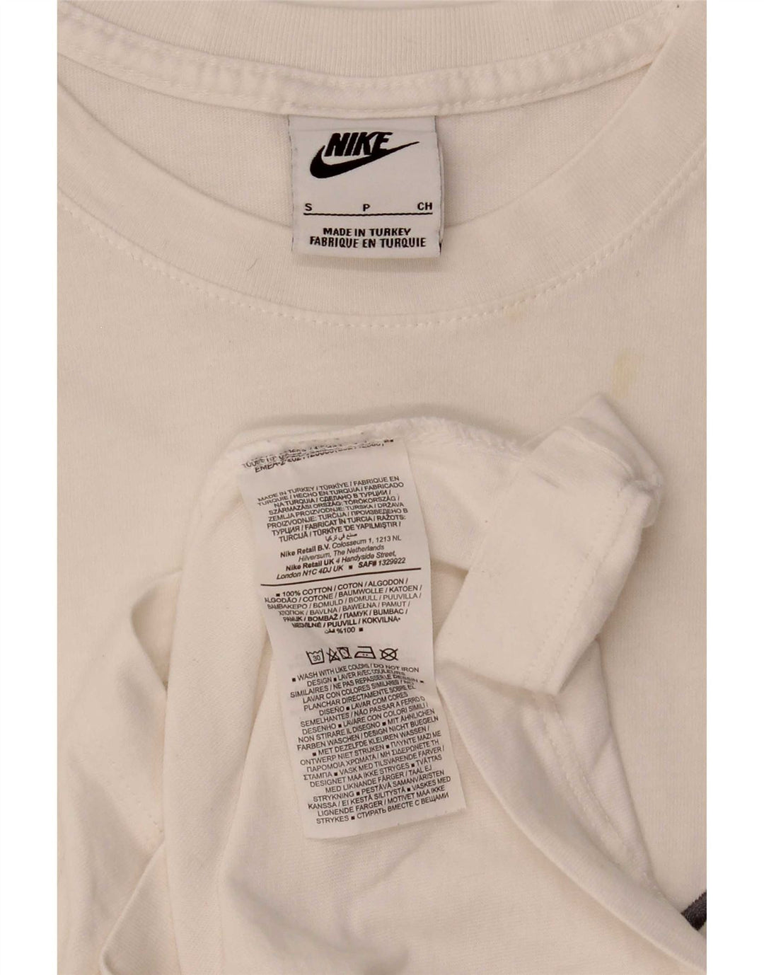Camiseta Nike masculina gráfica top pequeno algodão branco
