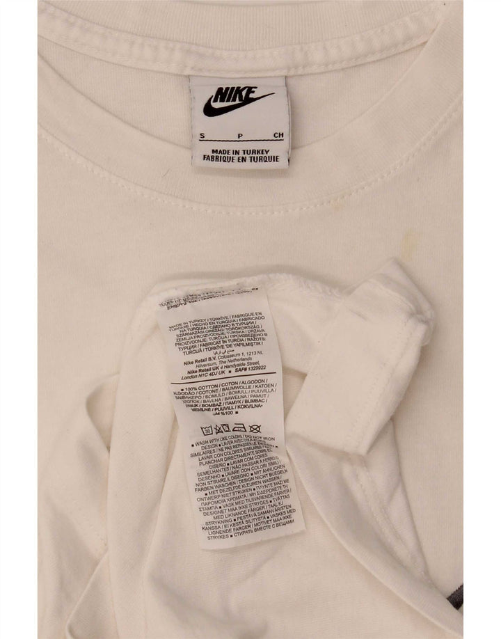 Camiseta Nike masculina gráfica top pequeno algodão branco